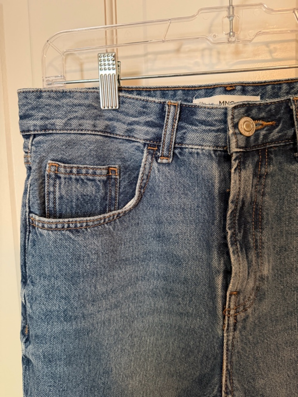 Mango Denim Bermuda Shorts with Frayed Hem - Picture 5 of 12